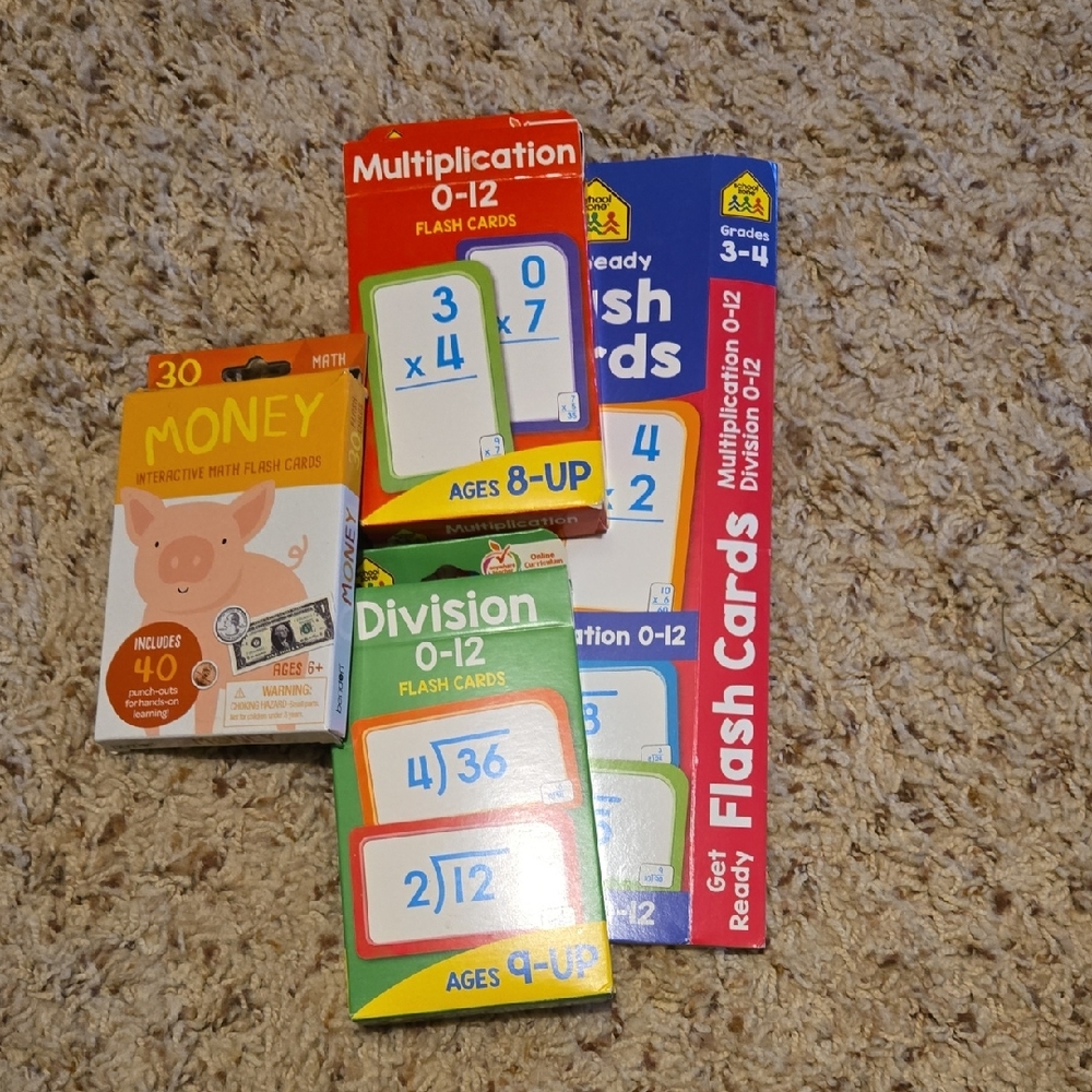 Flash Cards Set - Multiplication, Division, Money